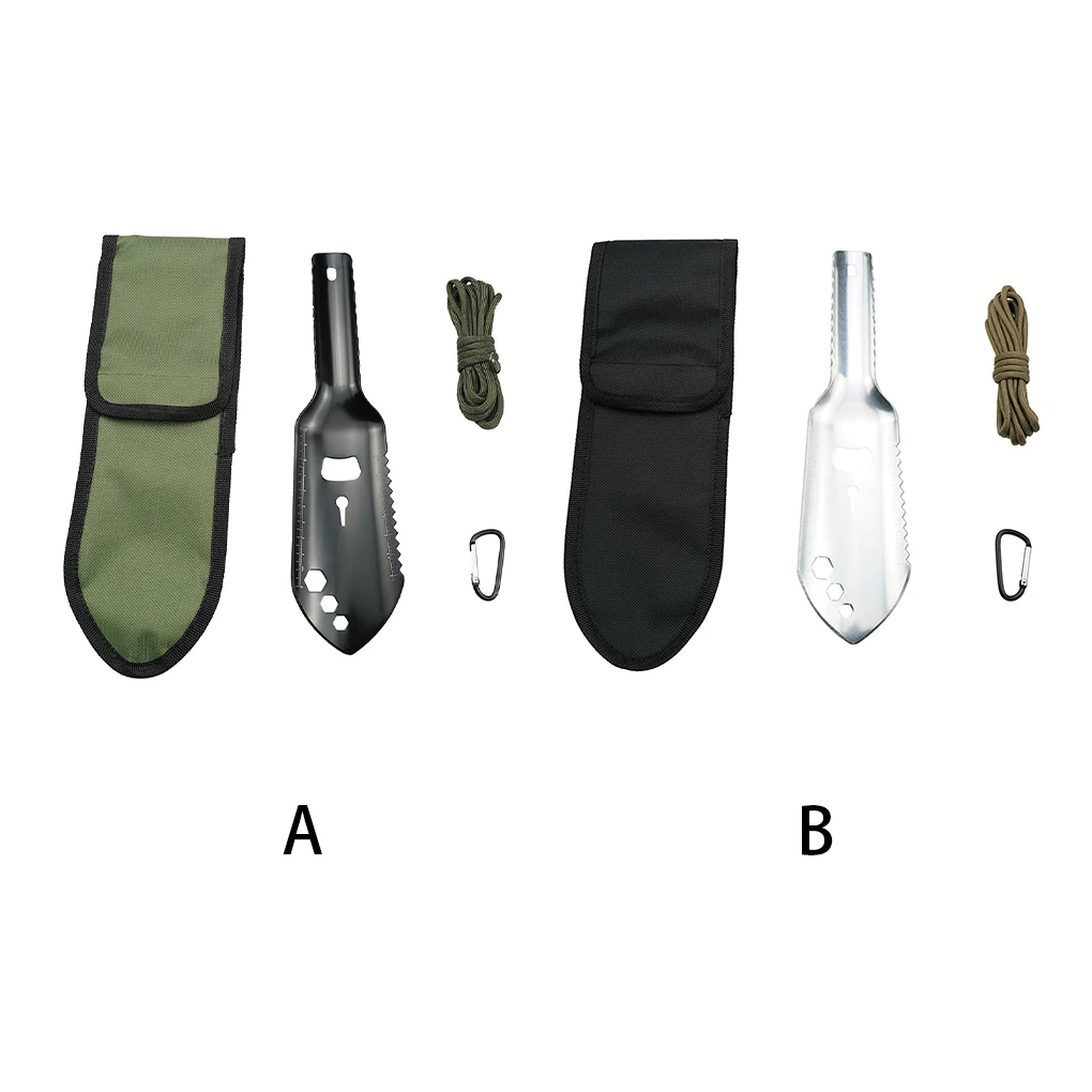 

Hand Shovel Garden Survival Outdoor Tools Hiking Multifunctional Aluminum Alloy Digging for Camping Weeding Black