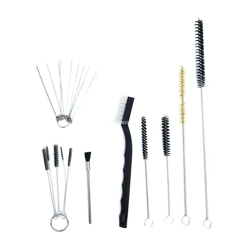 

17 Pieces/Set Multi-Purpose Cleaning Kit Mini Brushes & Needles Set for Cleaning Airbrush Nozzles Guns Dropship