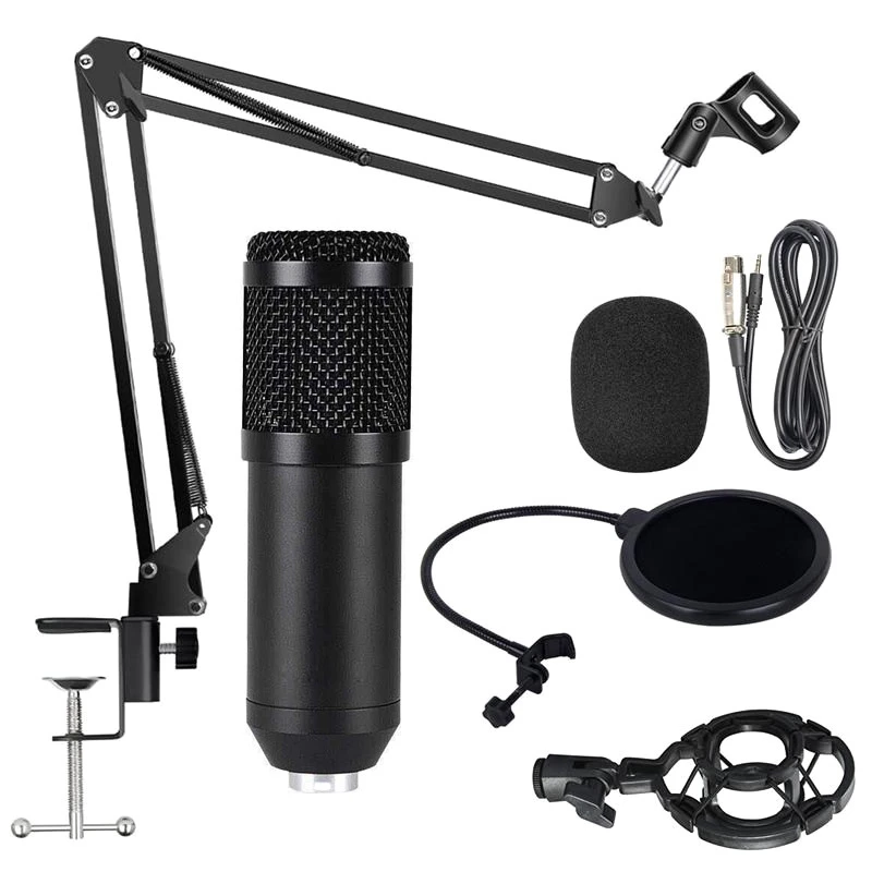 Microphone Kit Professional Suspension Microphone Kit for Live Stream Broadcasting Recording Condenser Microphone