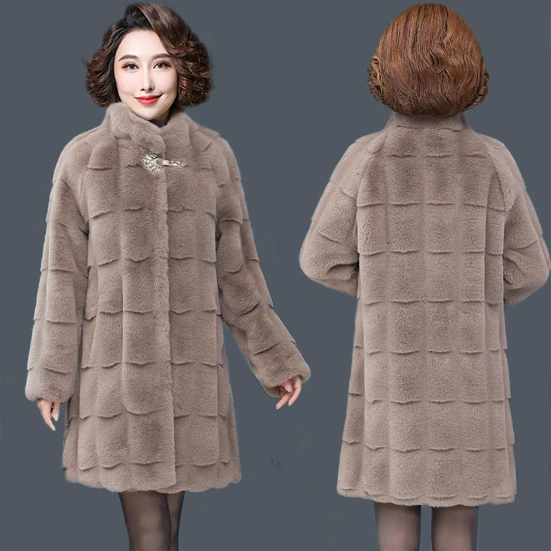 New Women Faux Fur Coat Winter Female Warm Plush Jacket Ladies Fashion Artificial Fur Outwear High Quality Fake Fur Coats G203