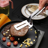 stainless steel steak bbq tongs frying shovel clip drain oil spatula clamp household kitchenware pizza grilling accessories