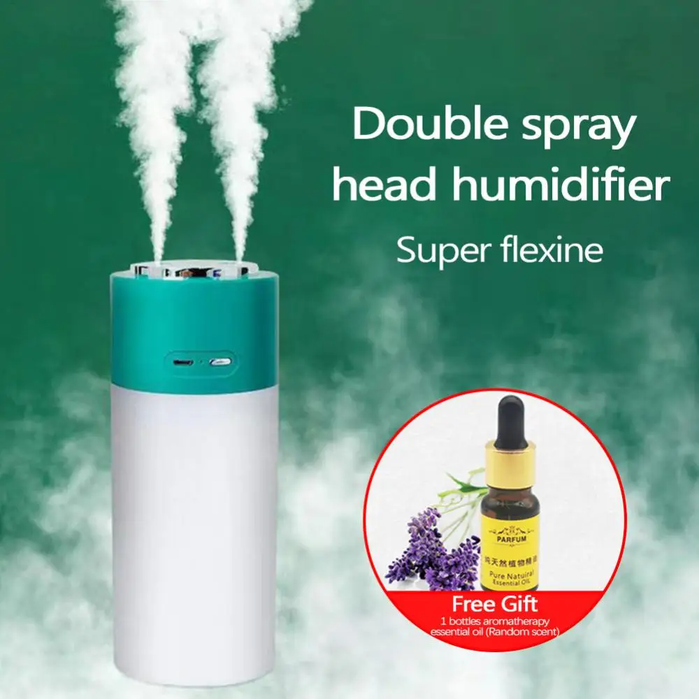 

Air Humidifier Rechargeable Double Spray Portable Car Humificador Purifier Diffuser Oil Wireless Luminous Free Aromatherapy Tool