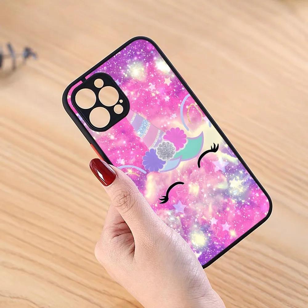 Розовый Радужный чехол для телефона с единорогом черный iPhone 13ProMax 15 12 11 14 Pro Max Mini 8 7
