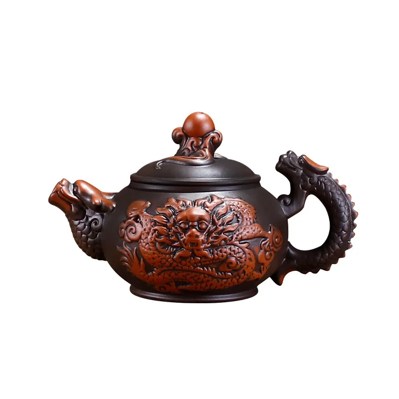 

Chinese Yixing Purple Clay Teapot Traditional Dragon Tea Pot Big Capacity Handmade Retro Tea Set Kettle Creative Kung Fu Teapot