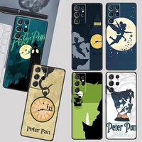 anime peter pan cartoon case for samsung galaxy s22 s21 s20 ultra plus pro s10 s9 s8 s7 4g 5g tpu black phone cover capa coque
