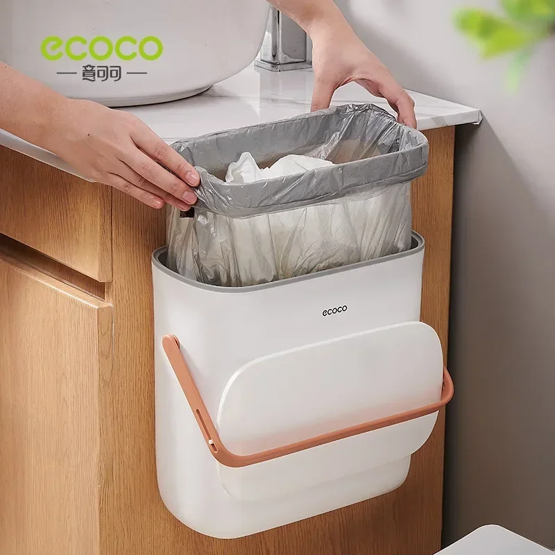 Настенная корзина для мусора ECOCO с крышкой