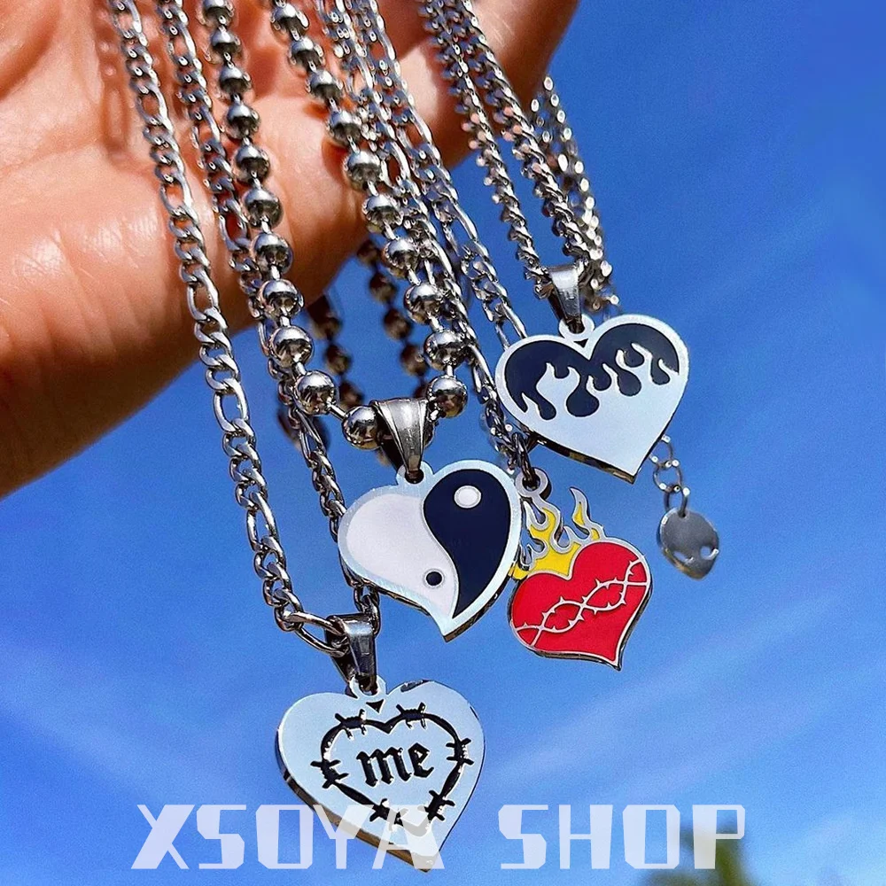 

Ins wind soyashop love Tai Chi / flame / thorn me pendant adjustable titanium steel necklace