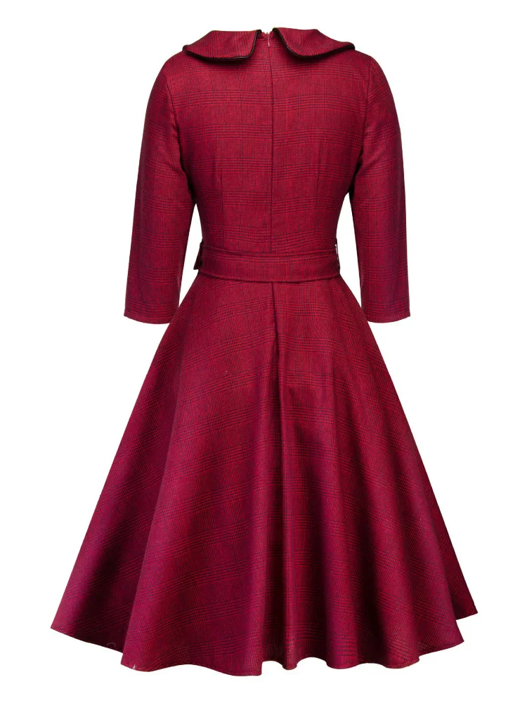 Женское клетчатое платье с принтом Хепберн рокабилли Vestidos Femme 4XL - купить по