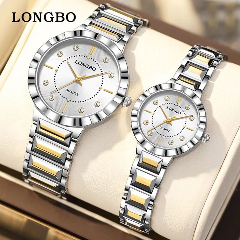 

LONGBO Luxury Brand Men's Quartz Watch Women's Couple Lover Fashion Casual 2023 New Wristwatch Waterproof Stainless Steel Clock