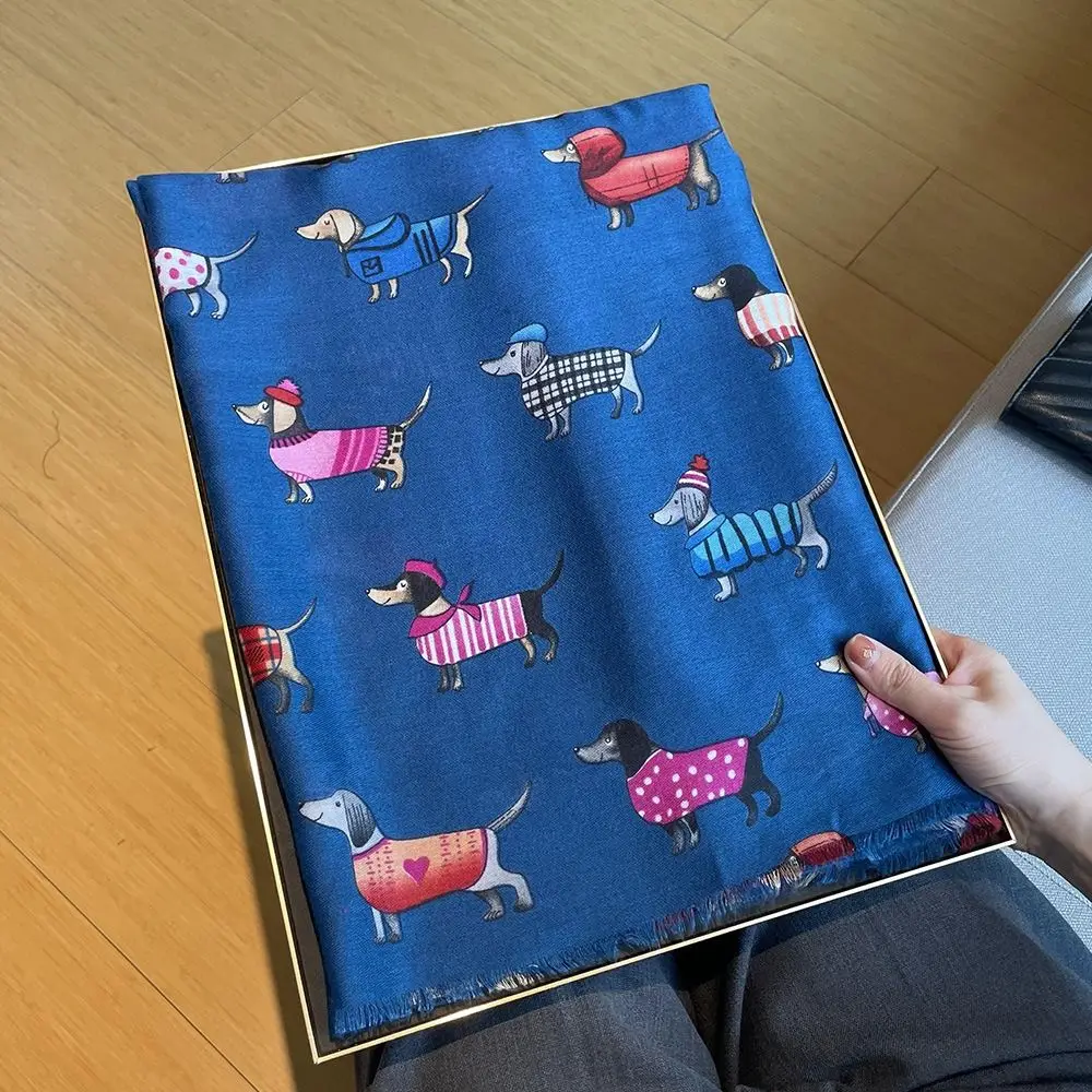 

Осенне-зимний шарф с мультяшным рисунком новая накидка милые теплые шарфы женские мягкие шали