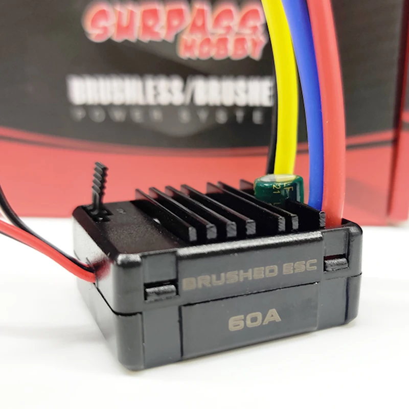 SURPASS HOBBY RC 60A ESC Brushed Electronic Speed Controller for 1/10 1/12 Car Tamiya Redcat Traxxas Truck 540 550 Motor | Игрушки и