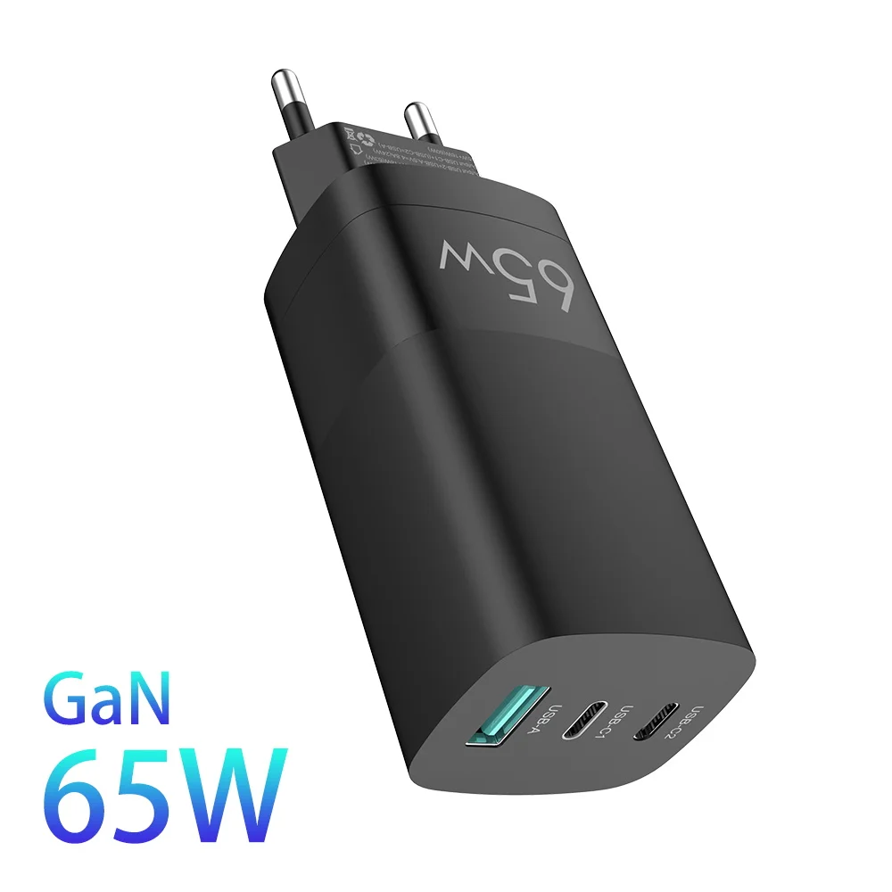 

Зарядное устройство GaN с 3 USB-портами, 65 Вт, Quick Charge 4,0