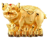 tuba cornucopia gold pig places handicraft article collect basin live act zodiac animals to attract fortune pig gets