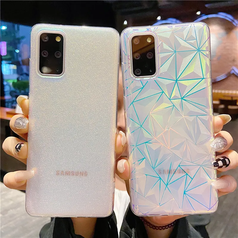 Блестящий лазерный чехол для телефона Samsung Galaxy S22 S21 S20 FE S10 Note 20 Ultra 10 S8 S9 Plus