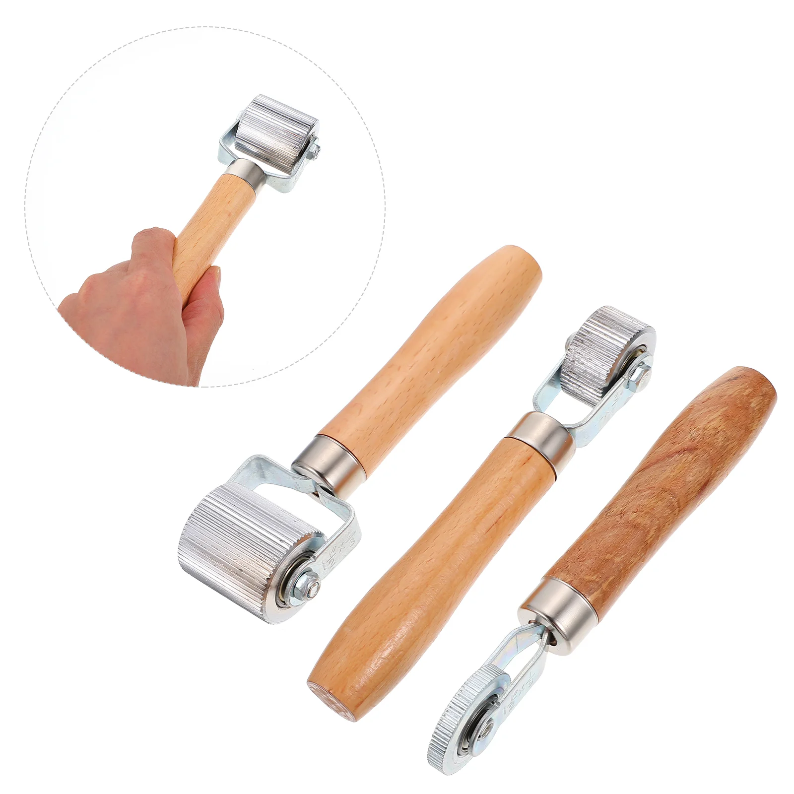 

3 Pcs Installation Rolling Tool Tire Repair Rollers Car Pressing Earth Tones Scroll Wheel