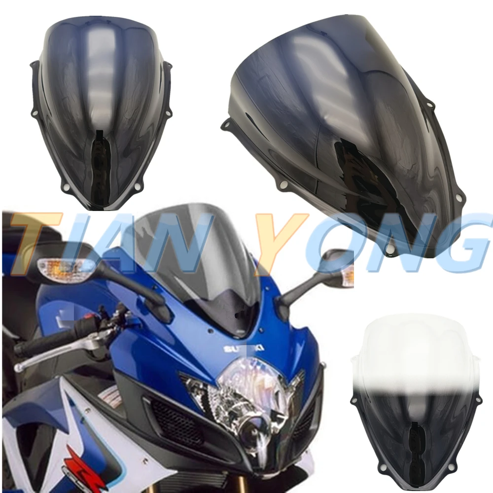 

ABS Double Bubble Windscreen Motorcycle Accessories Windshield Wind Deflector For GSXR 600 750 K6 GSXR600 GSXR700 2006 2007