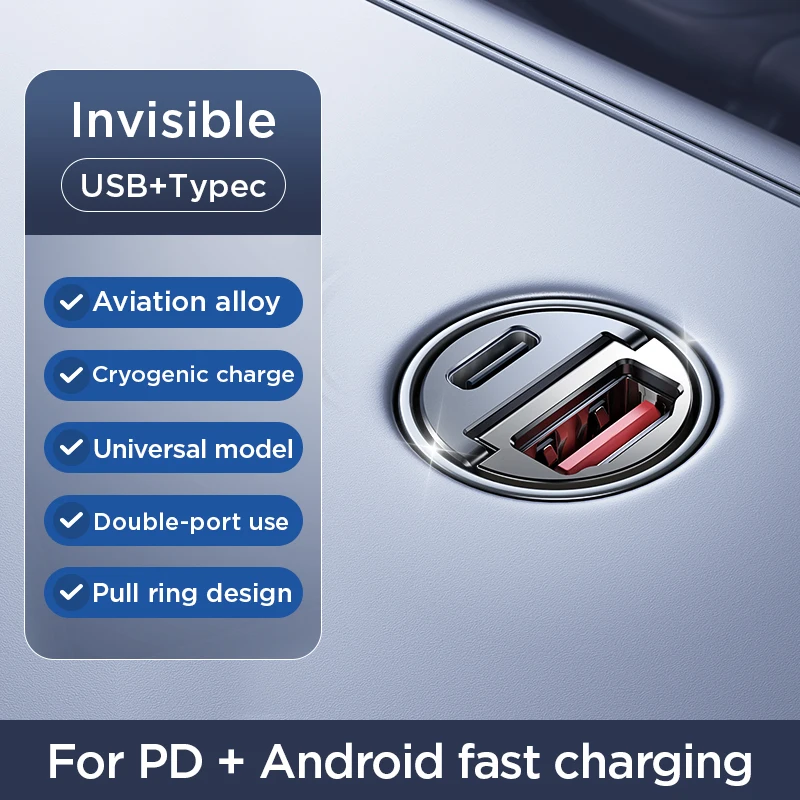 

Joyroom Автомобильное мини-зарядное устройство 30 Вт, USB Type-C, два порта для быстрой зарядки