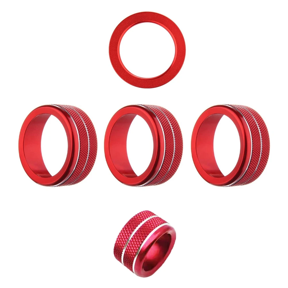

For 11Th Honda Civic 2022 Air Condition Volume AC Knob Cover Engine Start Button Switch Cover Trim Ring Accessories,Red