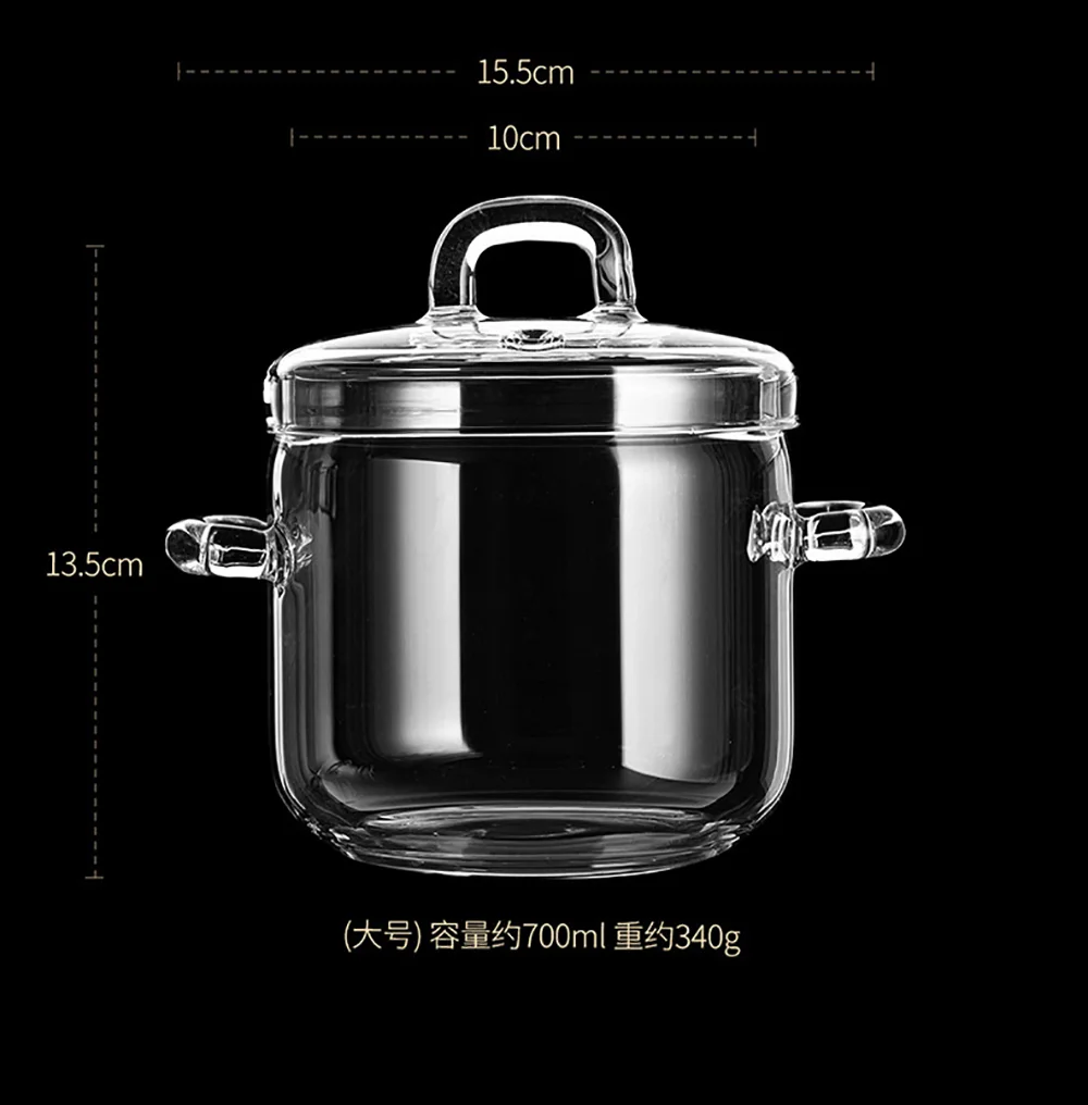 

Heat Resistant Stew Open Fire Electric Earthenware Oven High Borosilicate Glass Cooking Pot