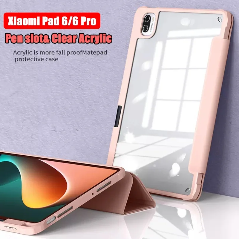 

For Xiaomi Pad 6 Pro 2023 for Mi Pad 6 Samrt Cover with Pencil Holder PU Leather Auto Wake/Sleep for Xiaomi Pad 5 Pro 11inch