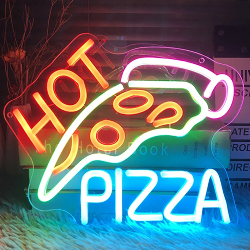 

HOT Pizza Shaped Neon Sign USB Powerd LED Signs Wall Decor Neon Light for Pizzeria Kitchen Restaurant Bar Party Pub Cool Bedroom