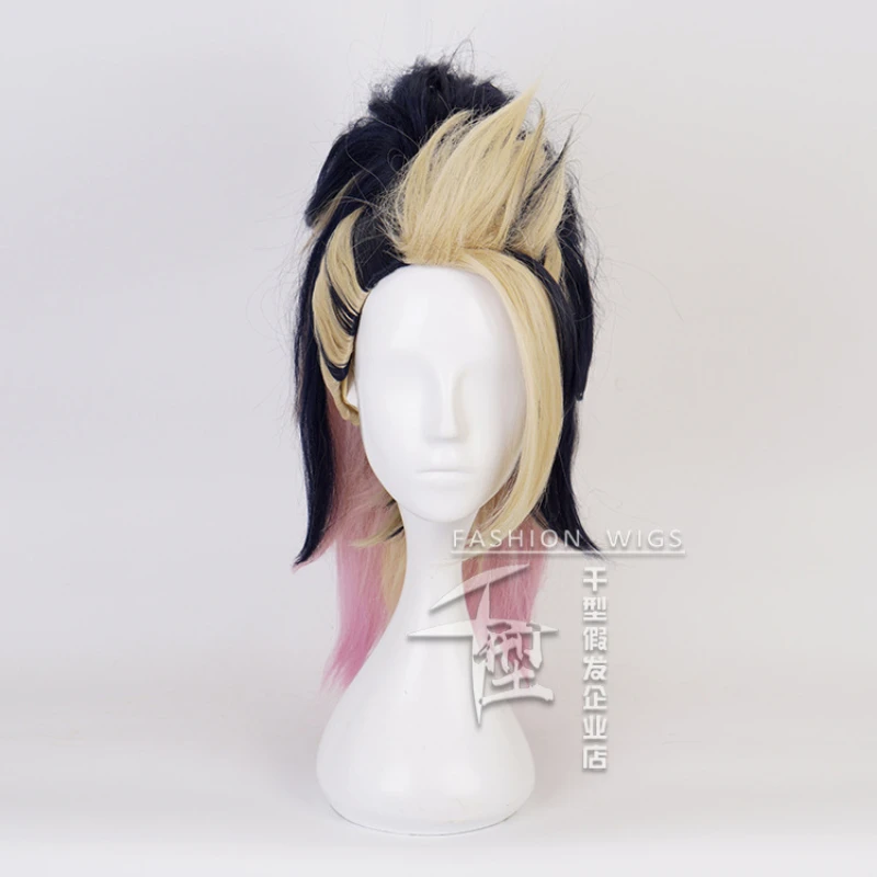 

Game LOL KDA The Baddest Akali Role Play Mixed Color Ponytail Long Heat Resistant Synthetic Hair Halloween Party Cosplay Wig