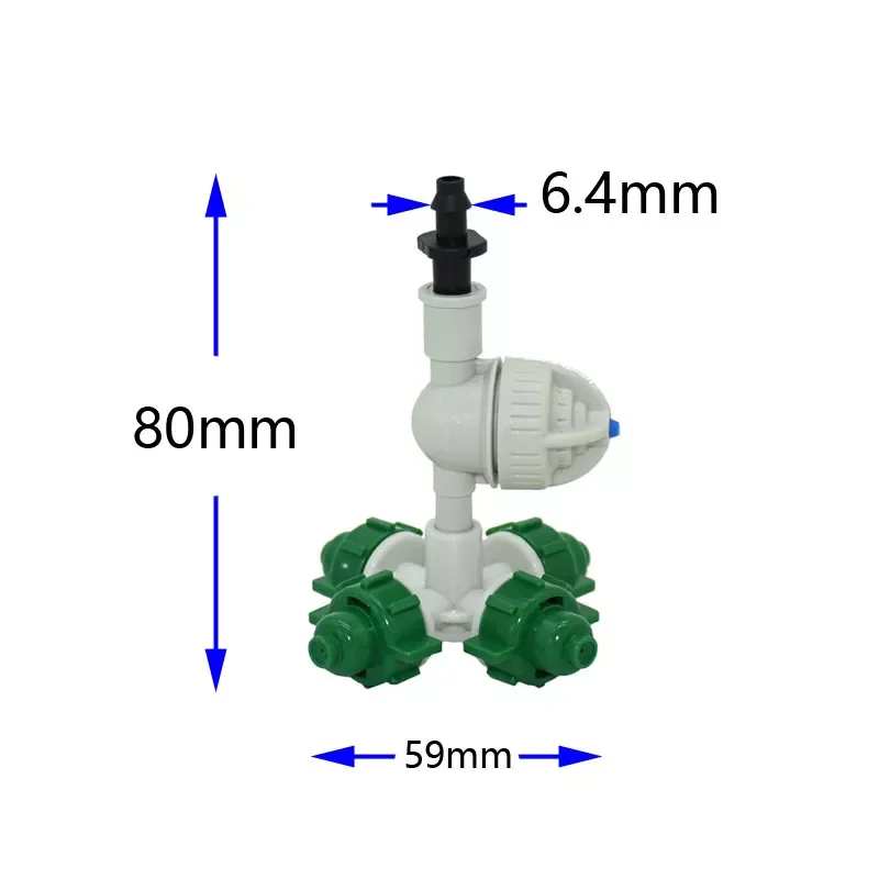 

2023NEW Hanging anti drip misting nozzle cross Fog nozzle Atomizing fog WATER SPRAY To Drip irrigation 1set