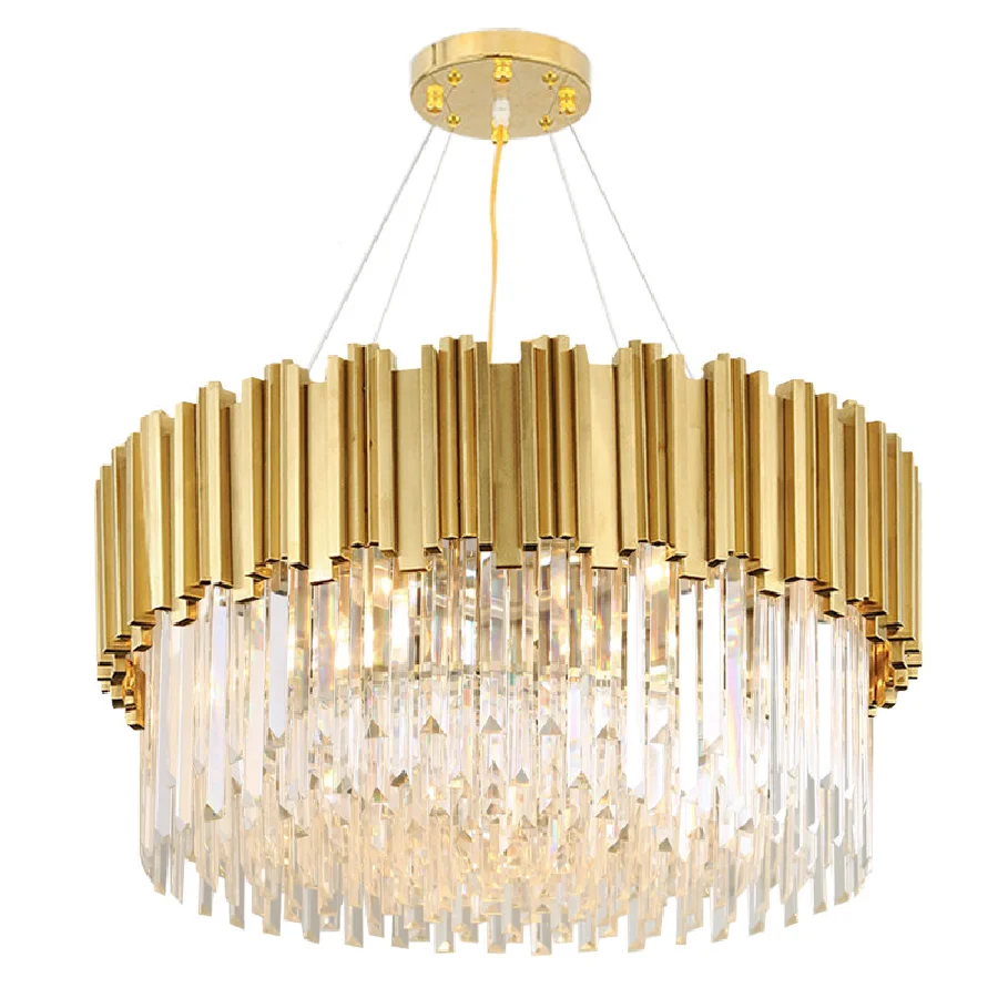 

Роскошная хрустальная Потолочная люстра для гостиной, столовой, Регулируемая металлическая домашняя декоративная хрустальная люстра, Под...