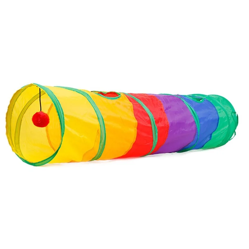 

Cat Tunnel Toy Funny Pet 2 Holes Play Tubes Balls Collapsible Crinkle Kitten Toys Puppy Ferrets Rabbit Play Dog Tunnel Tubes