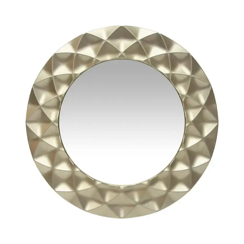

Free Shipping Glam Silver Round Modern 18-inch Wall Mirror