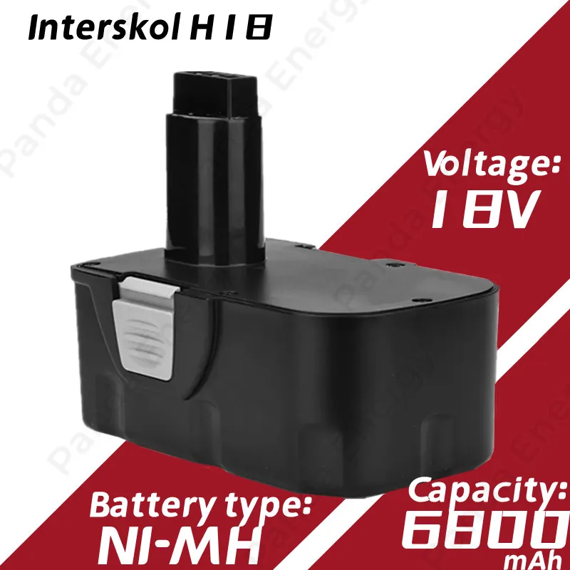 

1-2 Pack 4800/6800mAh NI-MH Ersatz Akku für Interskol 18V H18 Akku-bohrschrauber Schraubendreher power Tool