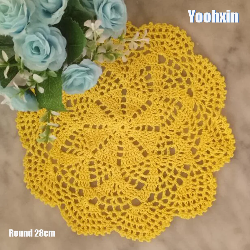 

HOT Lace Round Cotton Table Place Mat Dish Pad Cloth Crochet Placemat Cup Mug Wedding Tea Coaster Handmade Drink Doily Kitchen