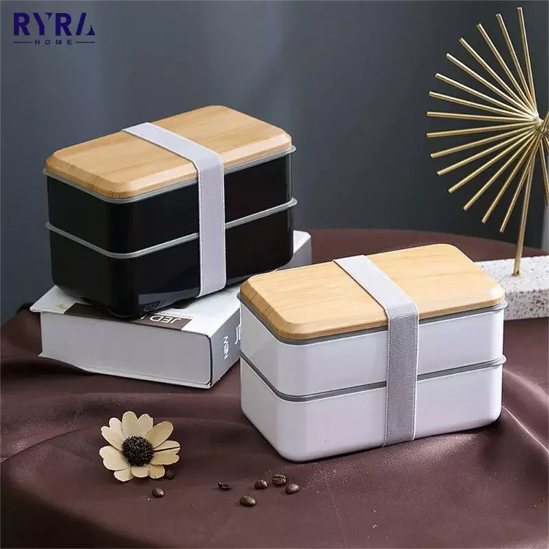 

Lunch Box Portable Microwavable Heating Lunch Container 2-Layer Food Storage Bento Box For Picnic School Student Office