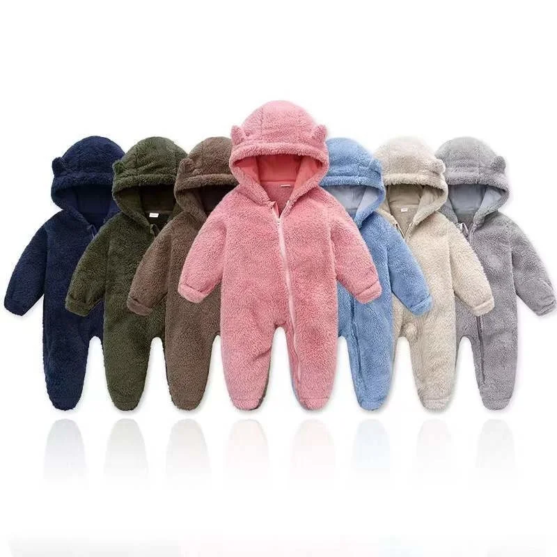 

New born Romper Boy Toddler Girl outfits Clothes Overall Hooded Jumpsuit onesies Baby Autumn Winter Infant Crawling Clothing