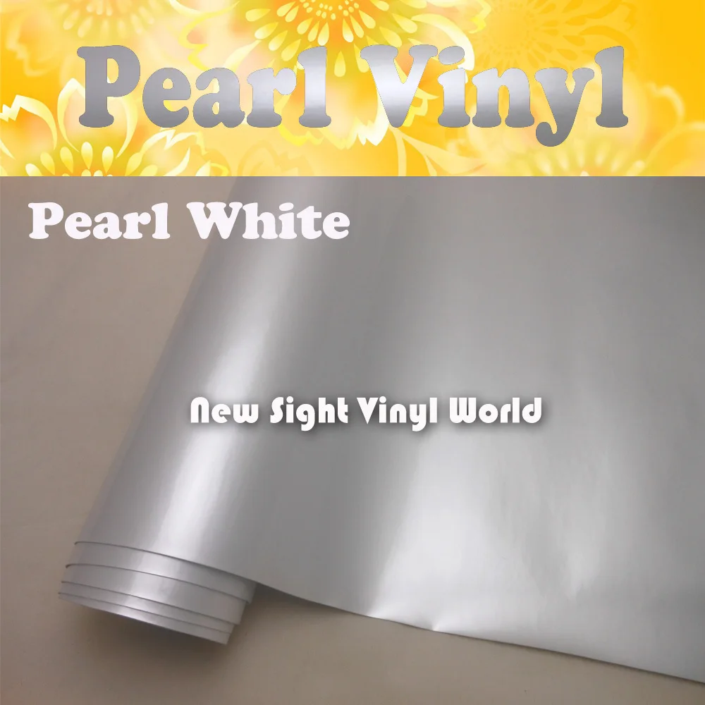 

Premium Glossy Pearl White Vinyl Roll Pearl White Wrap Air Free Bubble Car Wrapping Size:1.52*20M/Roll (5ft x 65ft)