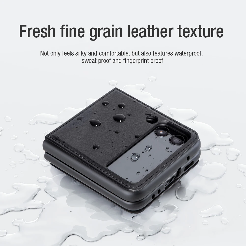 NILLKIN Fresh Fine Frain Leather Texture Case For Samsung Galaxy Z Flip 3 5G Adopt PU Plain Combine Handmade |