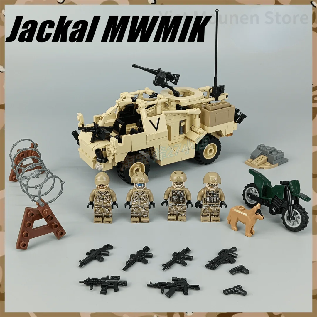 

Jackal Attack Reconnaissance Vehicle Military Building Block MOC Model Compatible with Bricks Jackal MWMIK Miltary Vehicle Brick