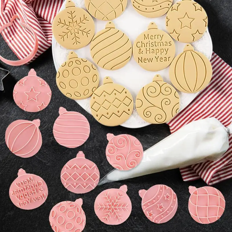 Рождественские формы для печенья праздничные мультяшные лампочки пресс-форма 10x