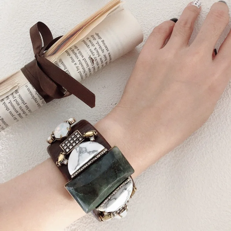 

European and American brass natural gem necklace high unique design bracelet