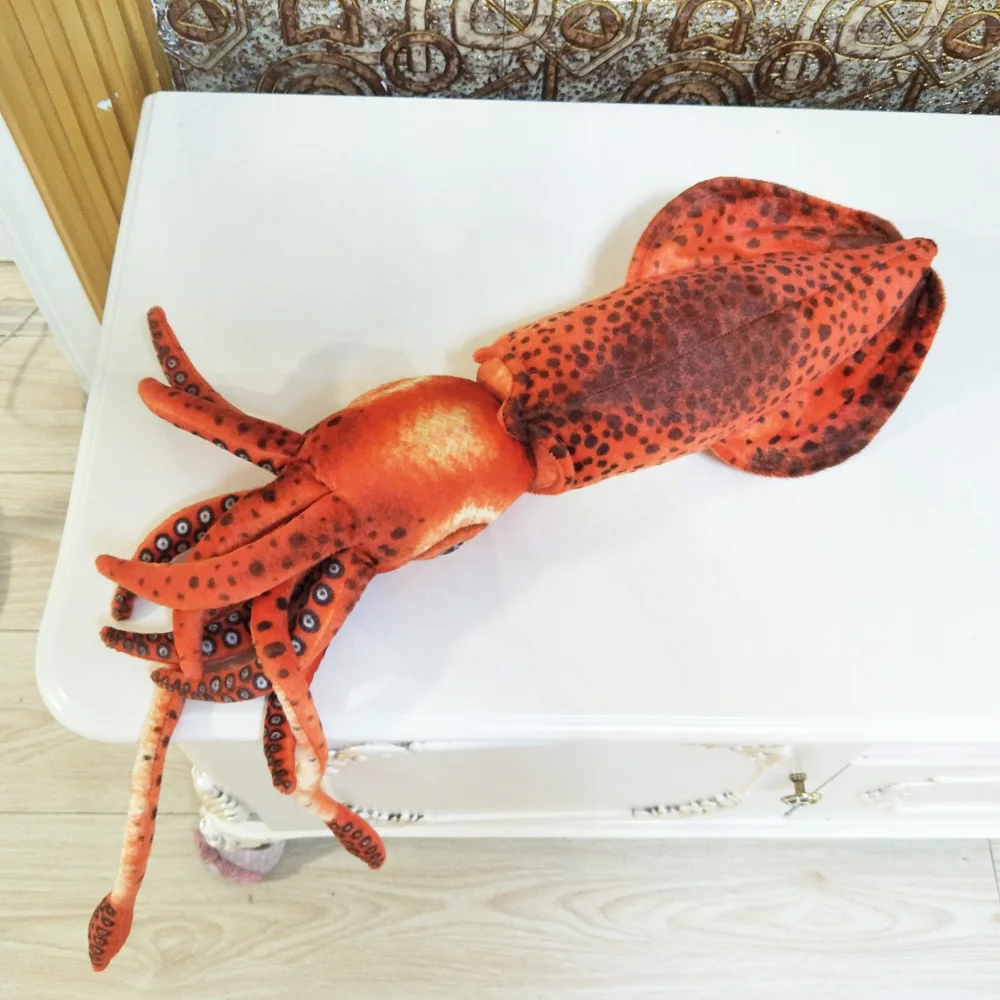 Кукла Красный Кальмар Детская Плюшевая Игрушка Подарок Морские Животные