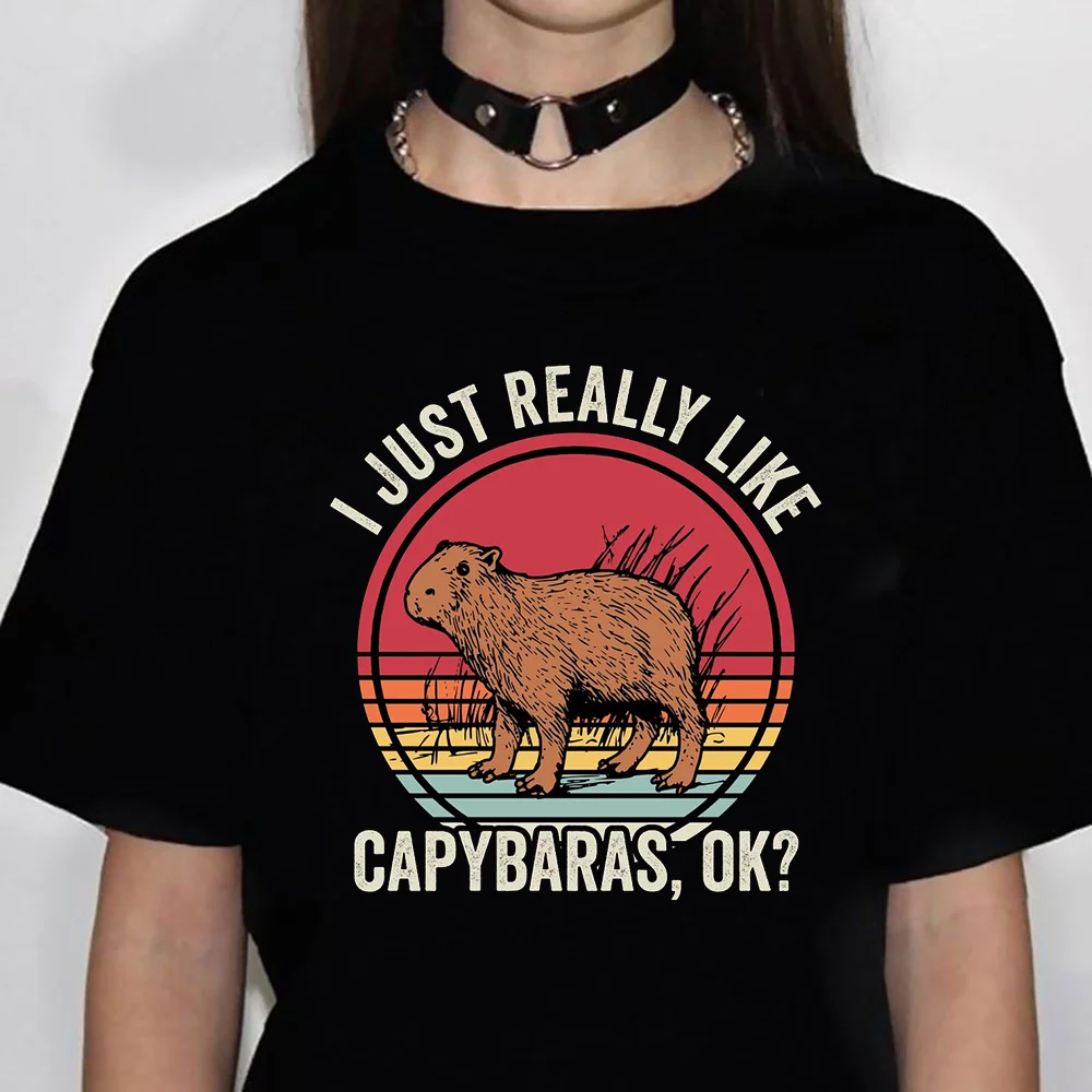 

Kapibara Capybara Tee women anime t shirt girl manga clothes