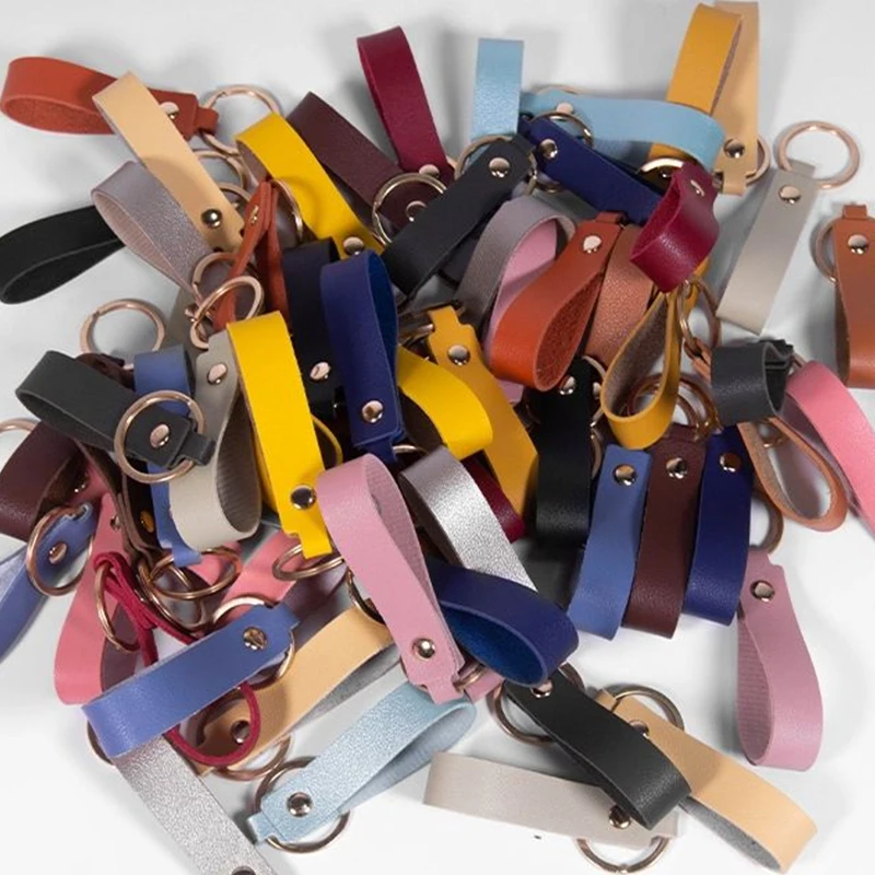 

Fashion PU Leather Car Keychain Business Gift Leather Key Chain Men Women Car Key Strap Waist Wallet KeyChains Keyrings DIY