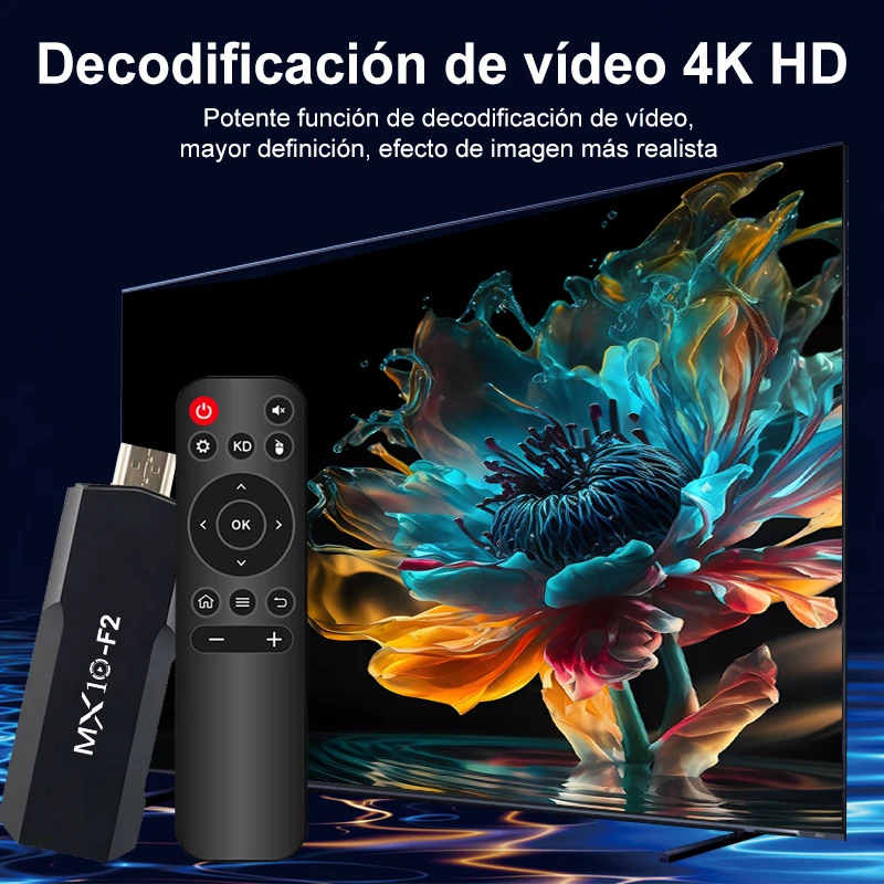Фото Smart TV Stick MX10 F2 Allwinner RK3228A WiFi 2.4G/5G BT4.0 ARM Mali-400 MP2 Android TV Stick Android 11 №2