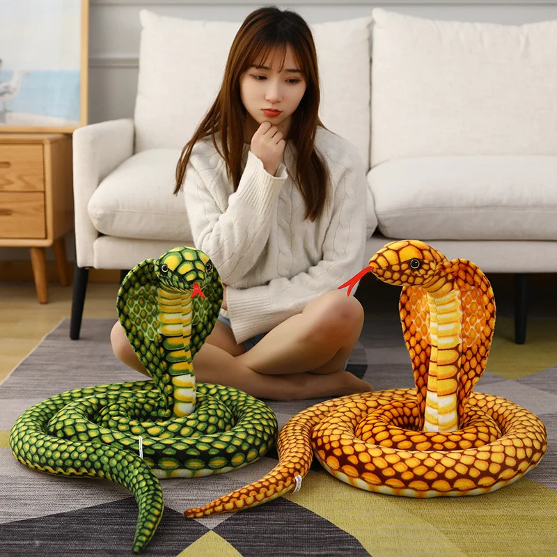 

110-300CM simulation reptile snake doll python cobra plush stuffed doll home decoration juguetes para niños birthday party gifts