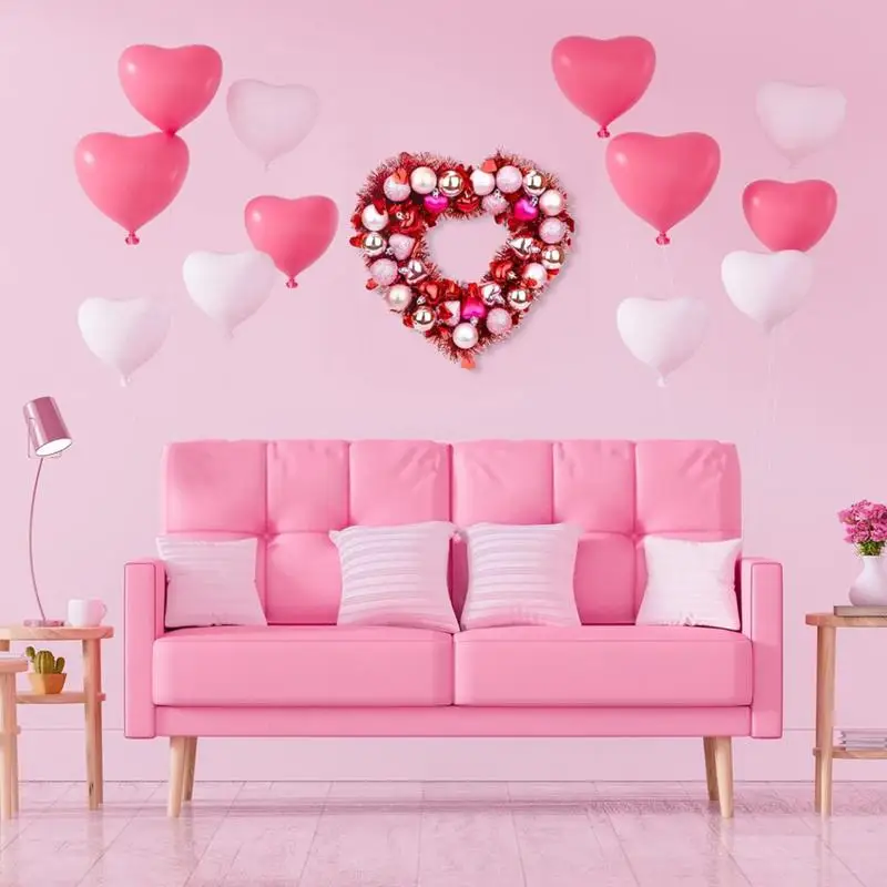 День святого Валентина дверной венок для окна со светодиодной подсветкой