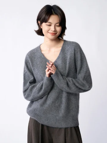 SuyaDream женские пуловеры из кашемира и шерсти  оливкового цвета