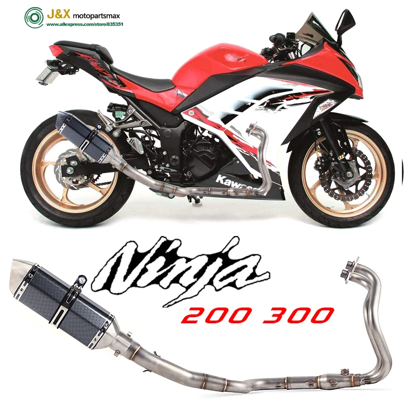 

Ninja300 Full System ExhaustFOR Ninja250 Ninja300 Motorcycle Exhaust Middle Conector Middle Pipe