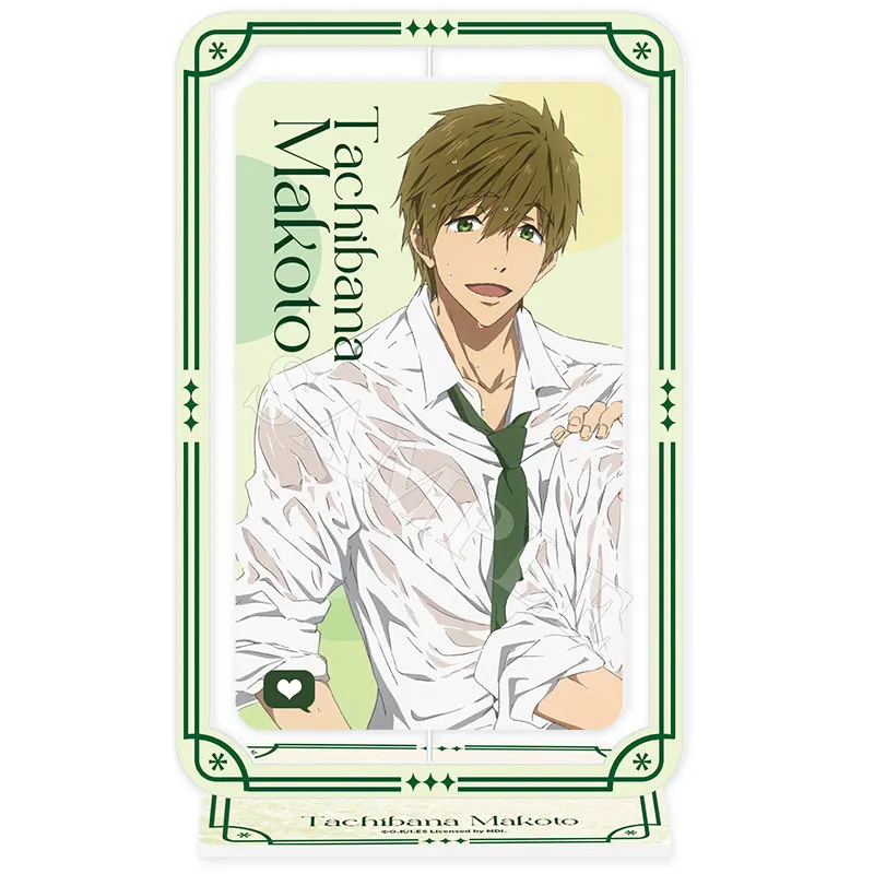 Фото Аниме бесплатно! Коллекция акриловых брелоков-подставок Iwatobi Swim Club Rei Ryugazaki с эффектом мокрой ткани, прямоугольные, для декора стола №3