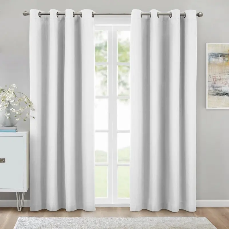 

Total Blackout Textured Curtain Panel 52" x 84" in White
