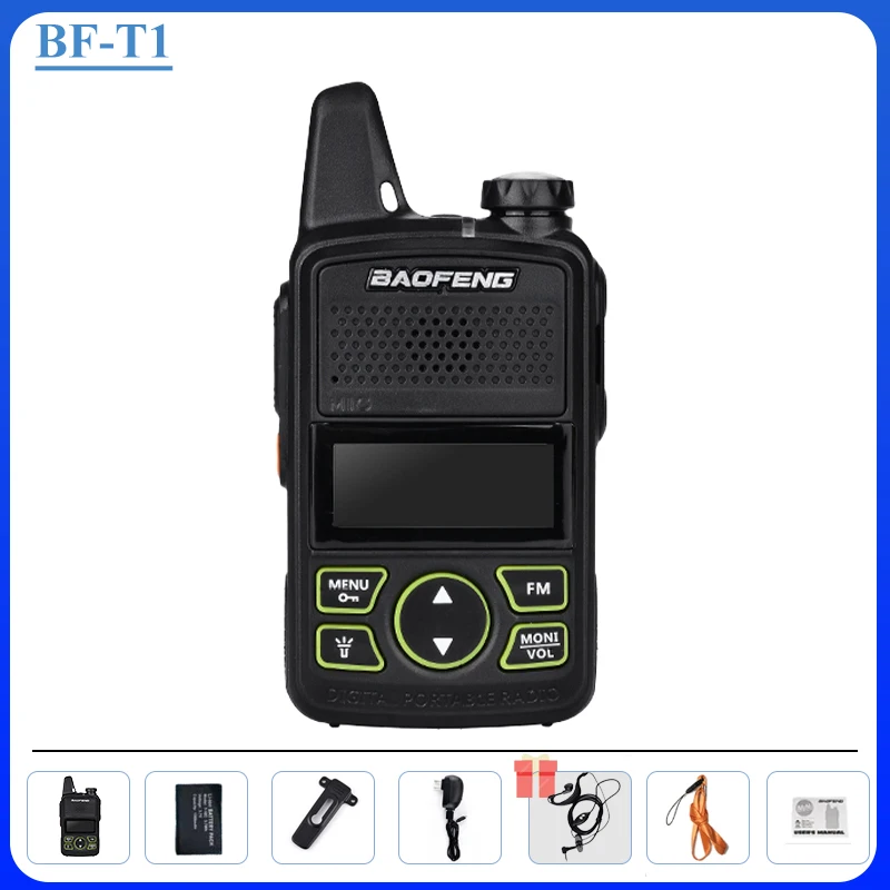 Детская рация Baofeng BF-T1 Mini с USB-зарядкой, UHF 400-470 МГц, 1500 мАч, 20 каналов, подарок для ребенка, трансивер, любительская радиостанция (art.: 3920d7e9ff7dd) - 3920d7e9ff7dd